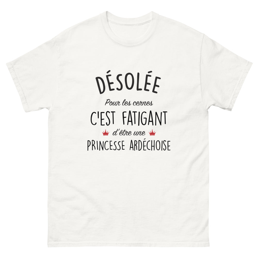 T-shirt Ardèche blanc - Désolée pour les cernes