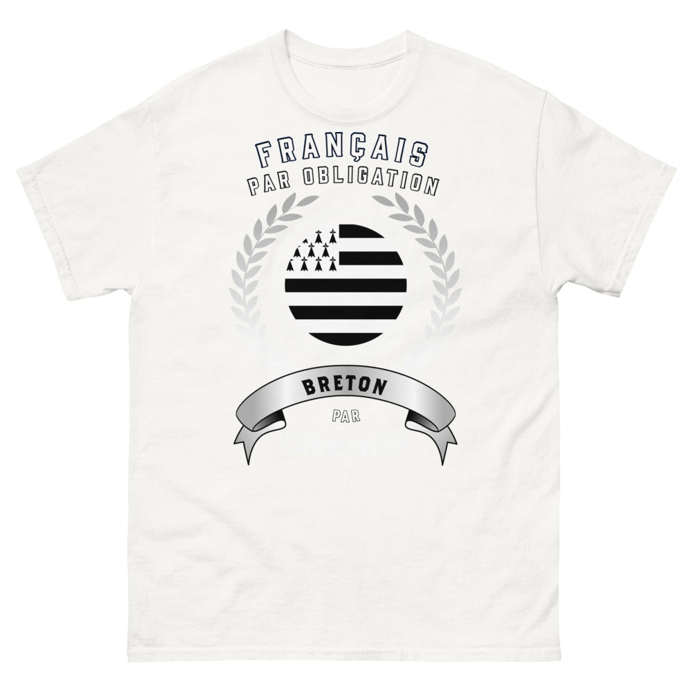 T-shirt Breton blanc - obligation, humour et fierté