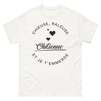 Thumbnail for T-shirt Chilienne blanc - Chieuse râleuse, attitude décontractée