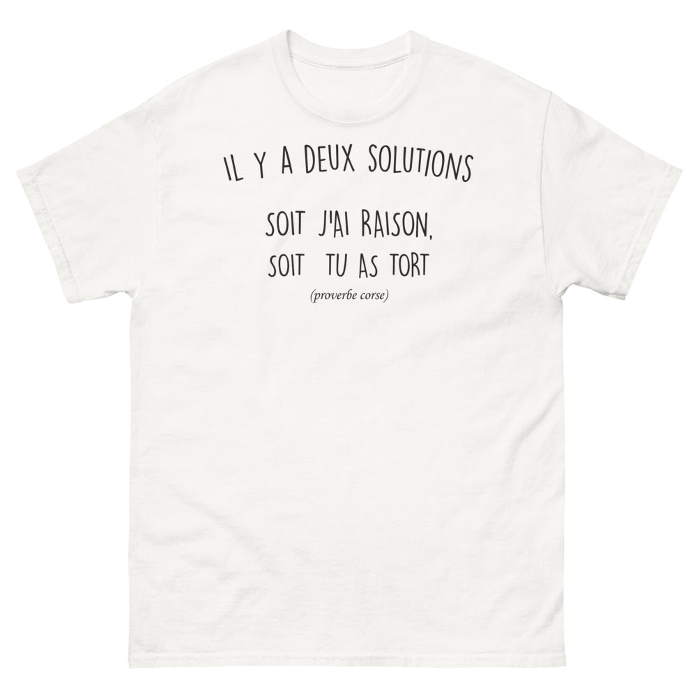 T-shirt Corse blanc - proverbe corse court et drôle