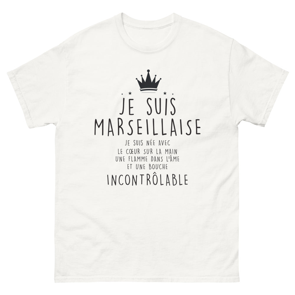 T-shirt Marseille blanc - bouche incontrôlable