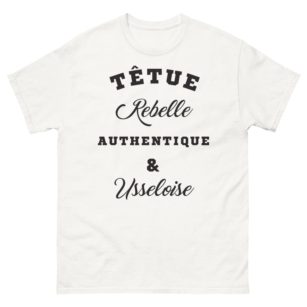 T-shirt Usselois blanc - têtue et rebelle