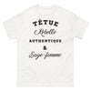 T-shirt sage-femme blanc - têtue et rebelle