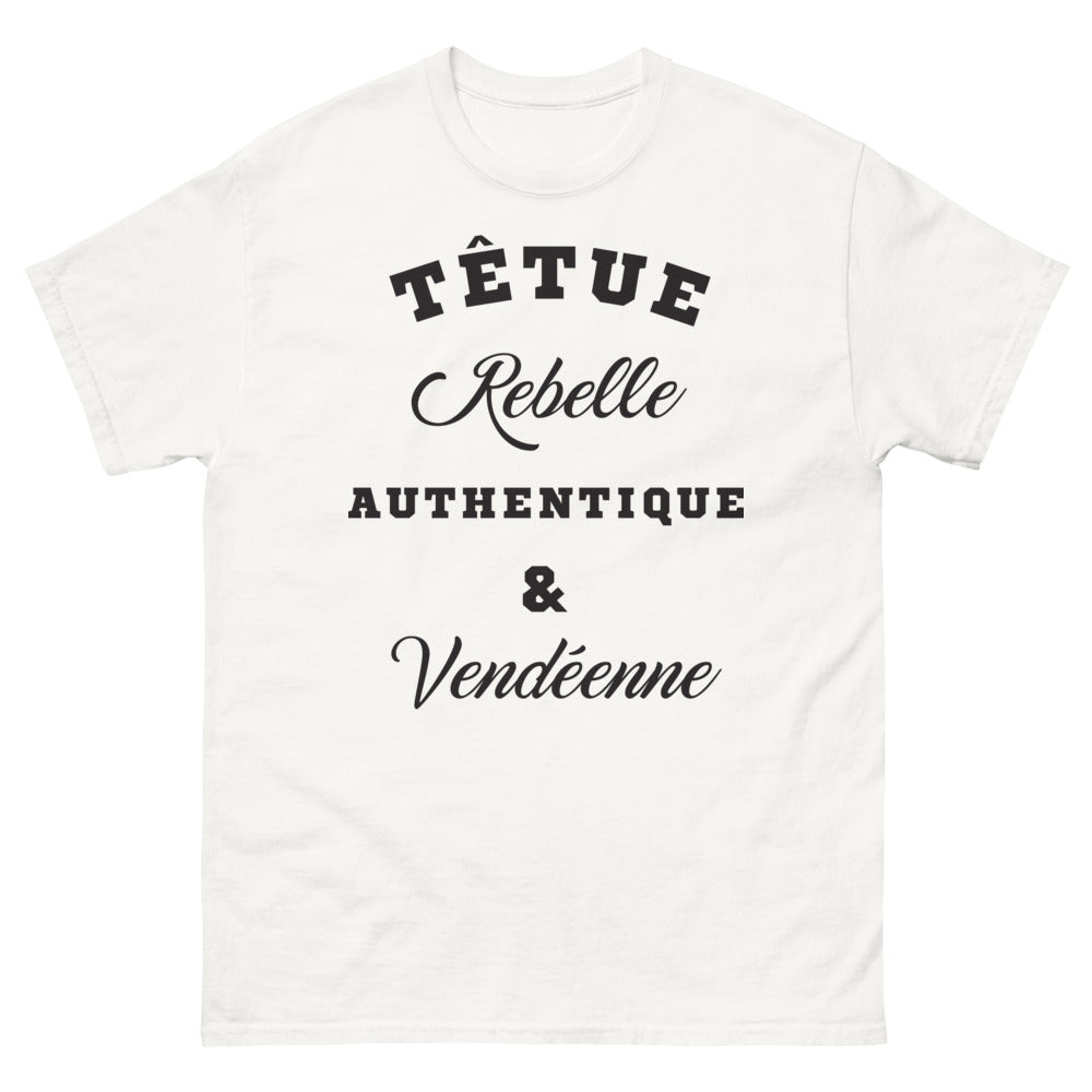 T-shirt Vendéenne blanc - Têtue Rebelle Authentique