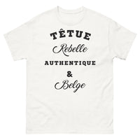 Thumbnail for T-shirt Belge blanc - têtue rebelle