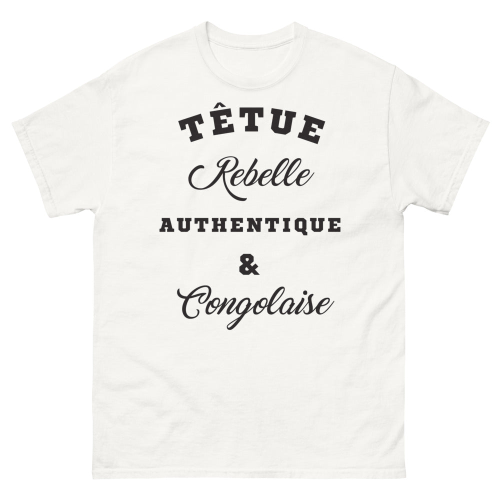 T-shirt Congolaise blanc - Têtue et Rebelle