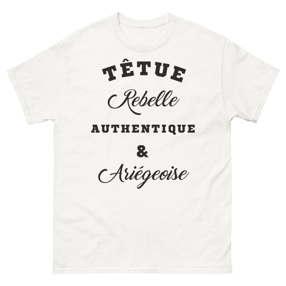 T-shirt Ariège blanc - têtue rebelle authentique