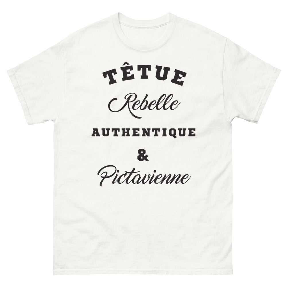 T-shirt Poitou blanc - têtue rebelle authentique