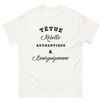 Thumbnail for T-shirt Bourgogne blanc - Têtue et rebelle