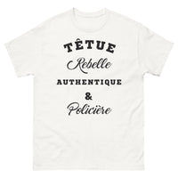 Thumbnail for T-shirt policière blanc - têtue rebelle