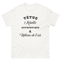Thumbnail for T-shirt hôtesse de l'air blanc - rebelle et authentique