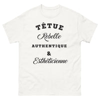 Thumbnail for T-shirt esthéticienne blanc - têtu et rebelle
