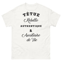 Thumbnail for T-shirt auxiliaire de vie blanc - tête rebelle, authentique
