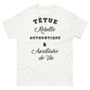 T-shirt auxiliaire de vie blanc - tête rebelle, authentique