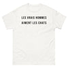 T-shirt Les Vrais Hommes Aiment les Chats blanc - Les vrais hommes aiment les chats