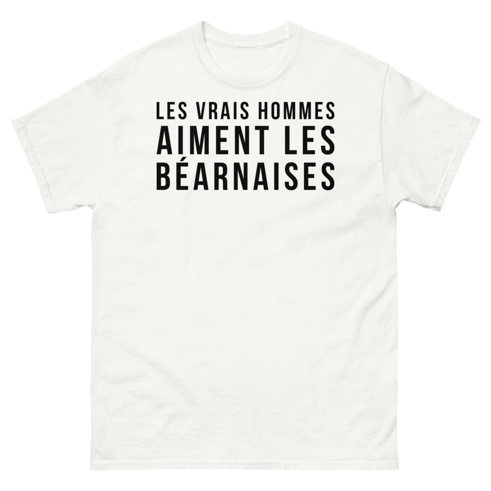 T-shirt Béarnaises blanc - Les vrais hommes aiment les Béarnaises