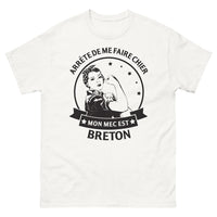 Thumbnail for T-shirt Bretagne blanc - Arrête de me faire chier, mon mec breton
