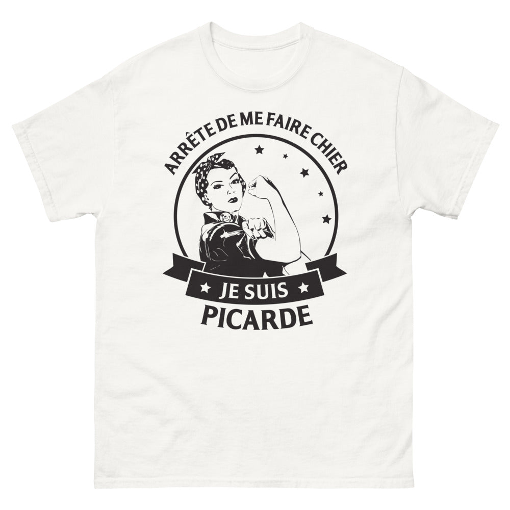 T-shirt Picarde blanc - Arrête de me faire chier