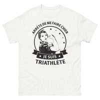 Thumbnail for T-shirt triathlète blanc - Arrête de me faire chier