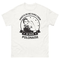 Thumbnail for T-shirt polonaise blanc - Arrête de me faire chier