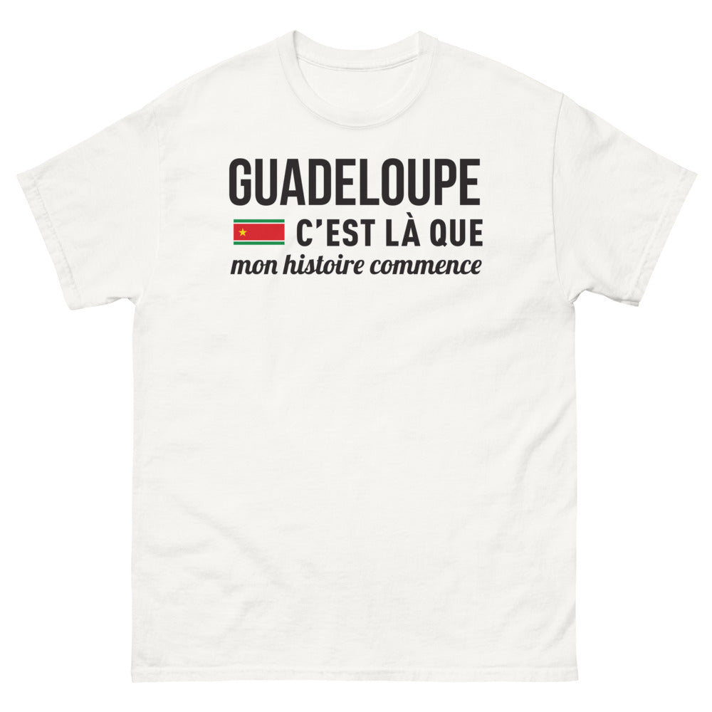 T-shirt Guadeloupe blanc - C'est là que mon histoire commence