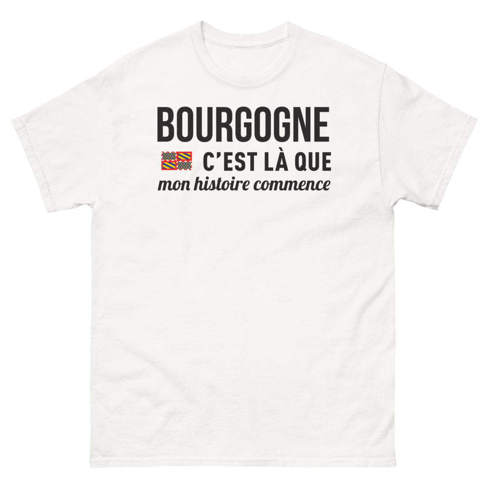 T-shirt Bourgogne blanc - C'est là que mon histoire commence