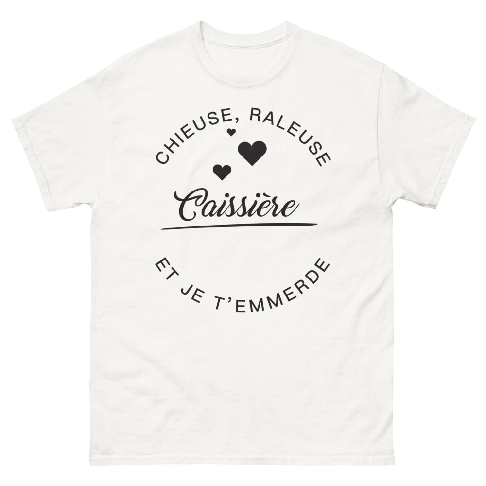 T-shirt Caissière blanc - caissière râleuse et fière
