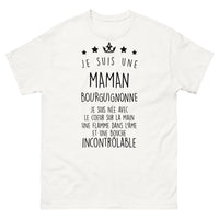 Thumbnail for T-shirt Bourgogne blanc - cœur sur la main, flamme dans l'âme