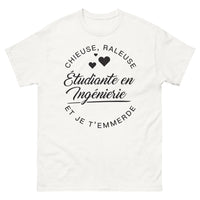 Thumbnail for T-shirt étudiante en ingénierie blanc - chieuse râleuse et étudiante en ingénierie