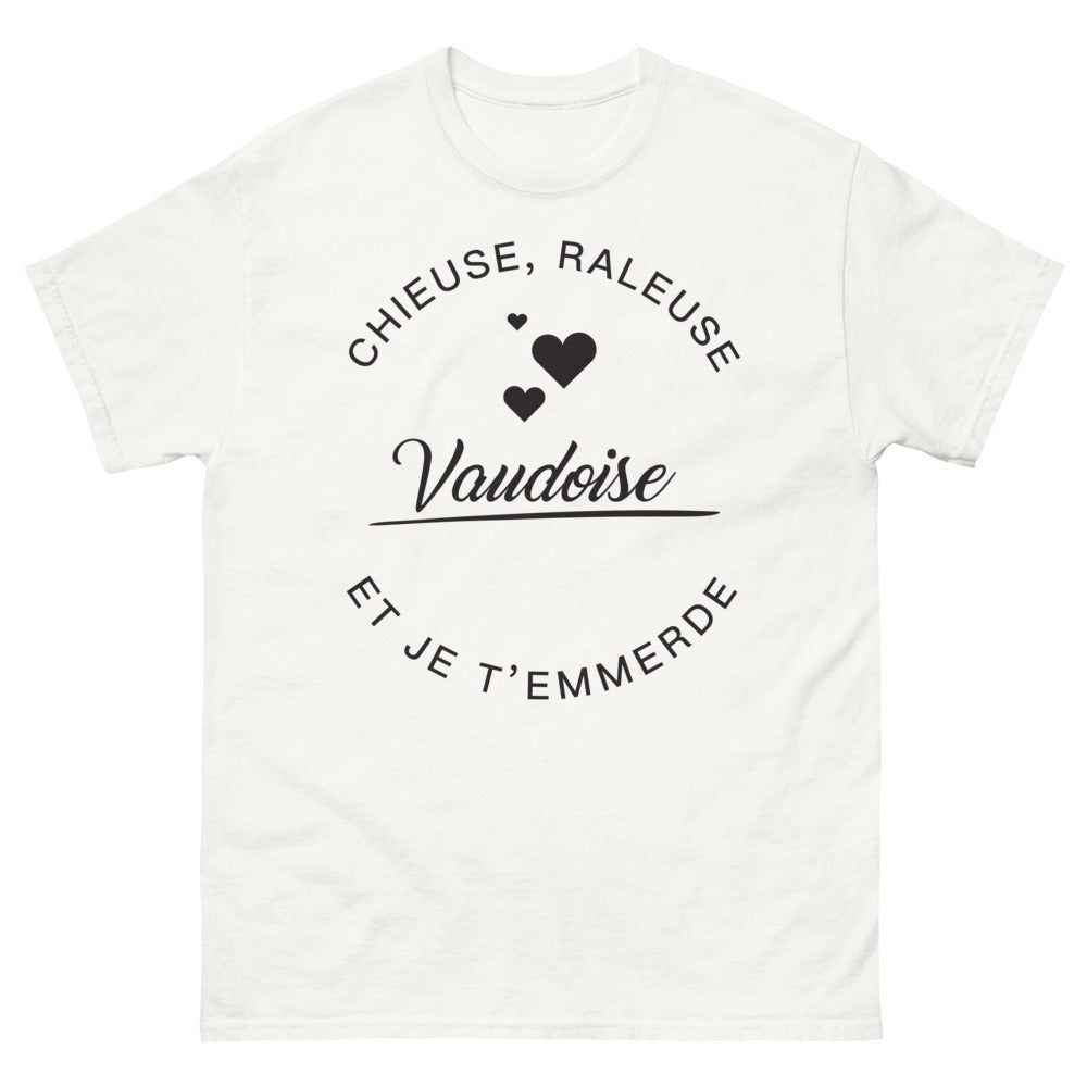 T-shirt Vaudoise blanc - Chieuse râleuse Vaudoise et Je t'Emmerde