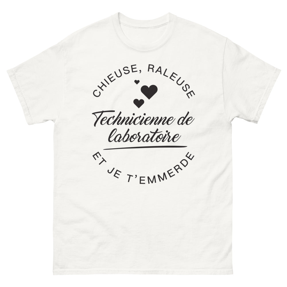 T-shirt laboratoire blanc - technicienne de laboratoire chieuse-râleuse