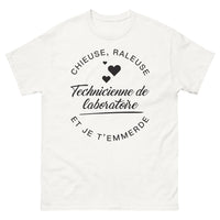 Thumbnail for T-shirt laboratoire blanc - technicienne de laboratoire chieuse-râleuse
