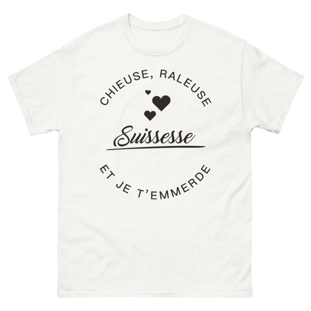T-shirt Suisse blanc - Chieuse râleuse helvétique