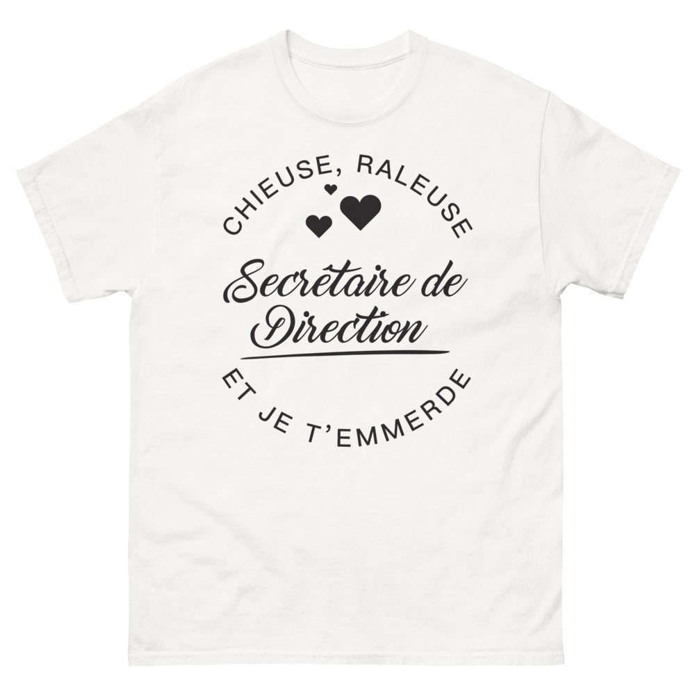 T-shirt Secrétaire de direction blanc - Chieuse râleuse