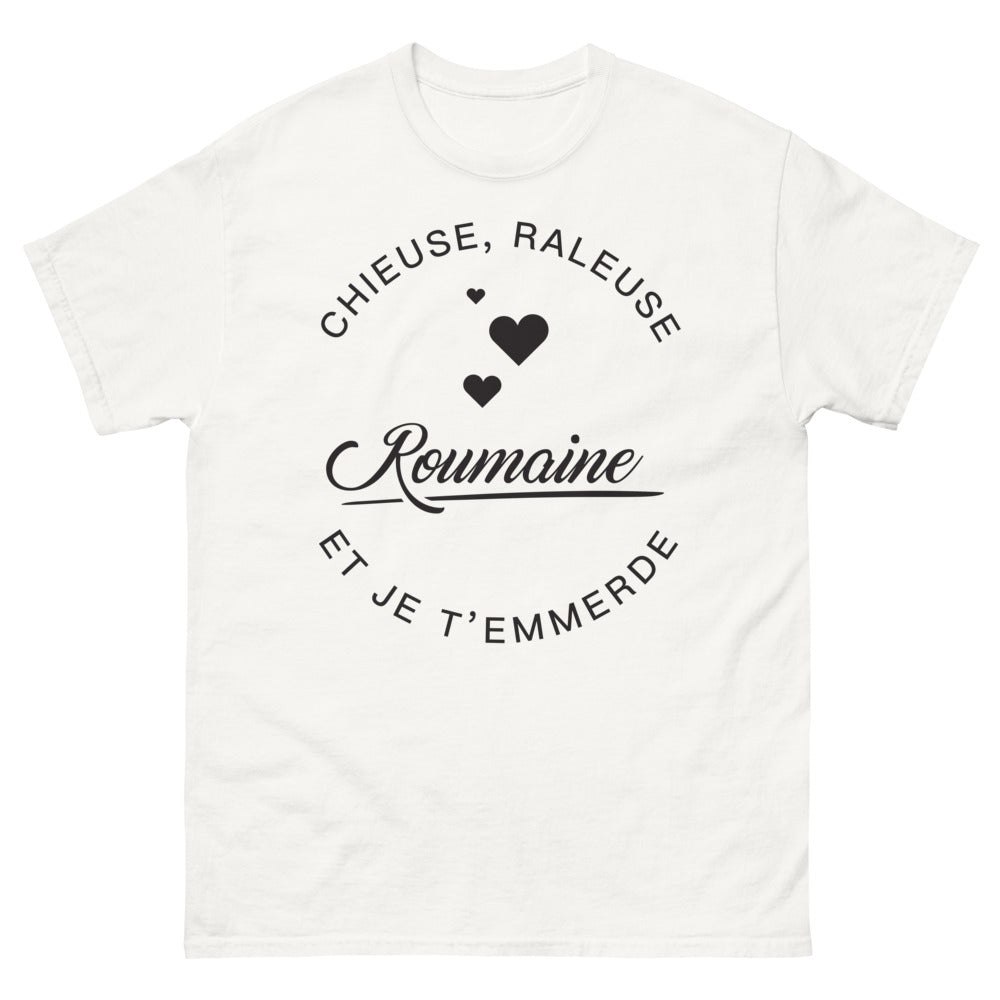 T-shirt Roumaine blanc - Chieuse râleuse et Je t'emmerde