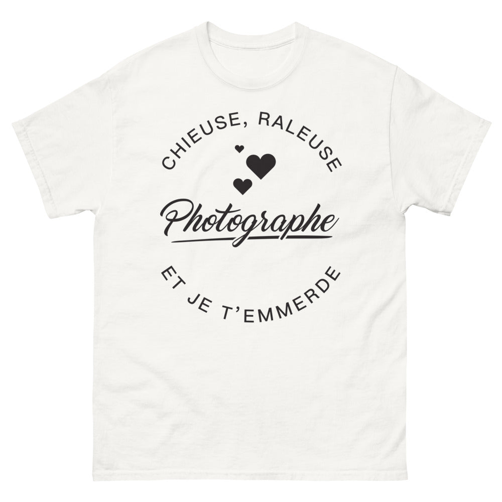 T-shirt Chieuse, Râleuse, Photographe blanc - fort caractère