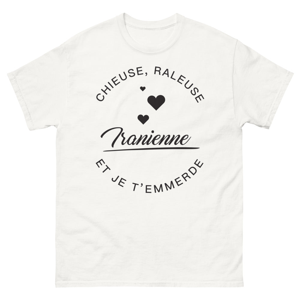 T-shirt tranienne blanc - fierté tranienne et rebelle