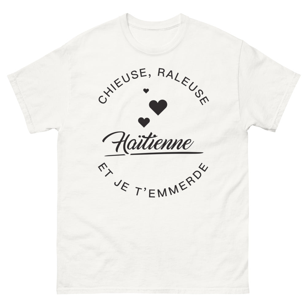 T-shirt Haïtienne blanc - chieuse râleuse audacieuse