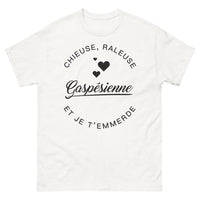 Thumbnail for T-shirt Gaspésie blanc - chieuse râleuse gaspé­sienne