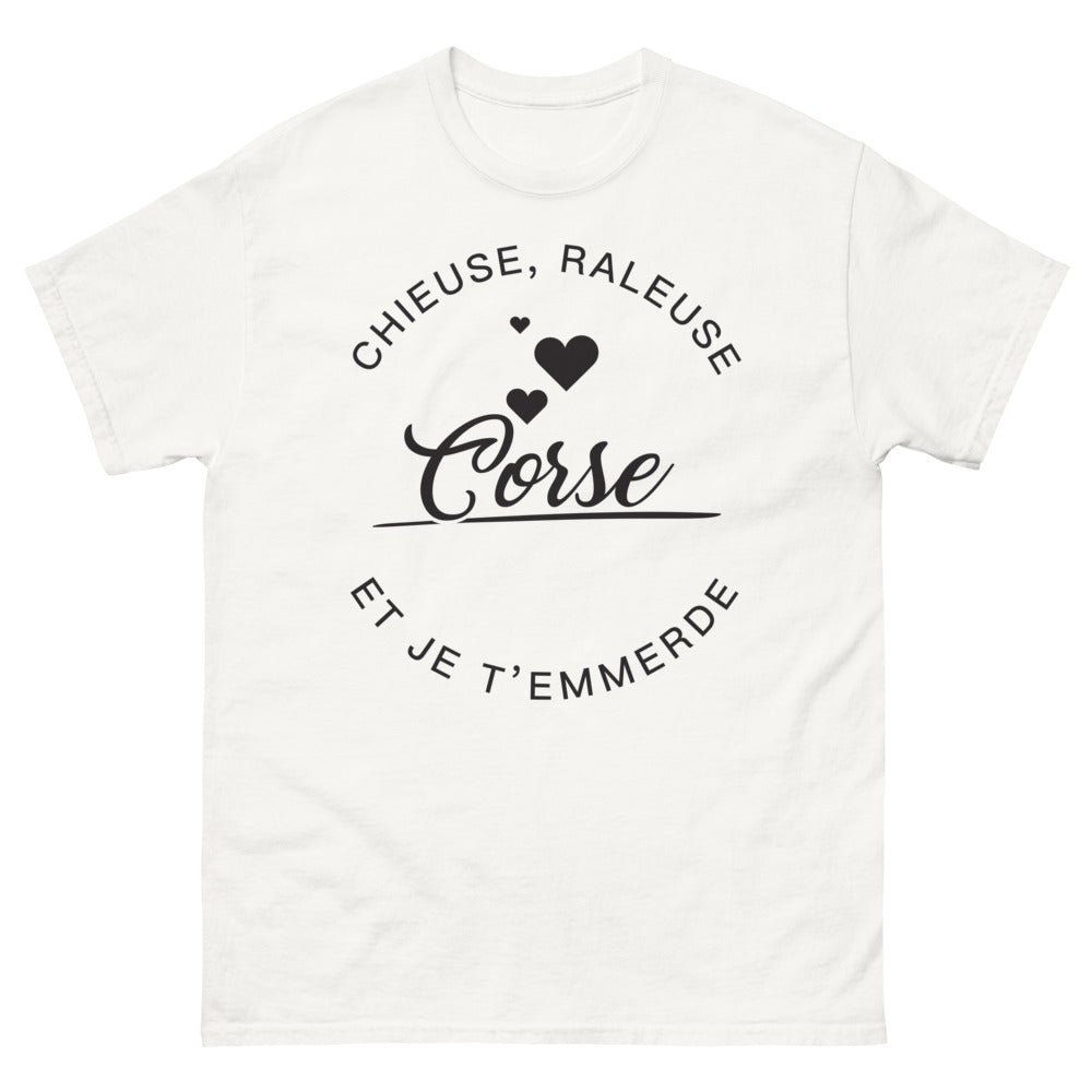 T-shirt Corse blanc - Chieuse râleuse Corse et Je t'emmerde