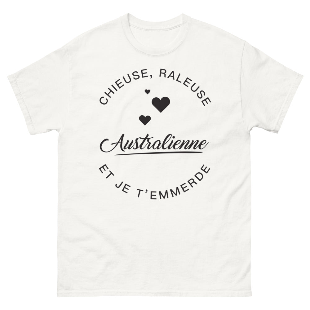 T-shirt Australien blanc - chieuse râleuse et je t'emmerde