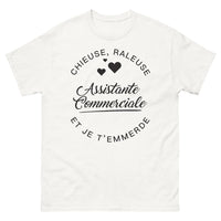 Thumbnail for T-shirt Assistante commerciale blanc - humour au bureau