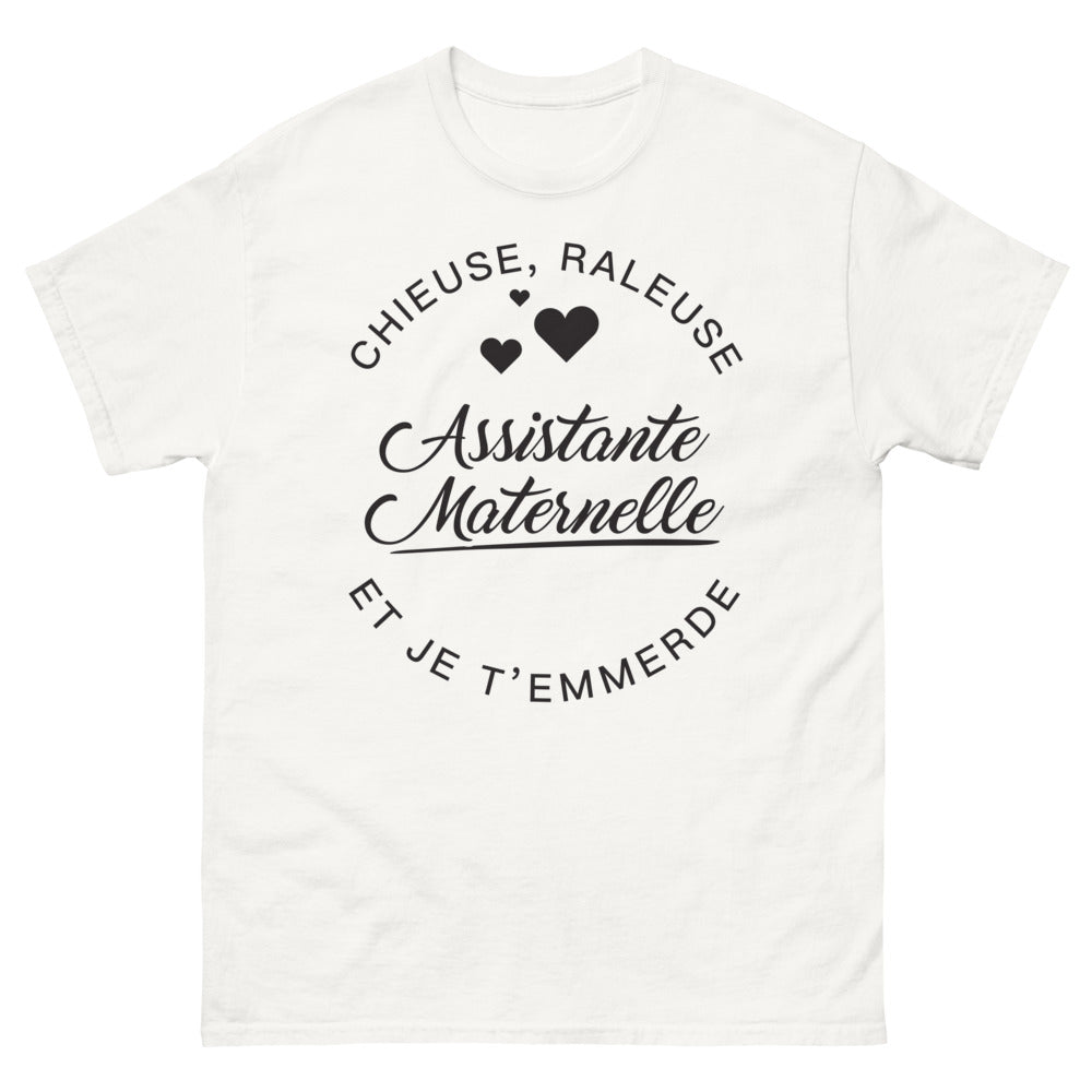 T-shirt Assistante maternelle blanc - chieuse et râleuse