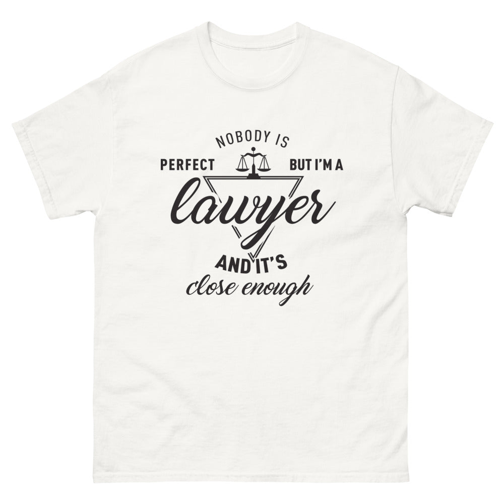 T-shirt avocat blanc - Nobody's perfect, je suis avocat