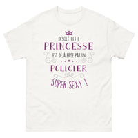 Thumbnail for T-shirt femme de policier blanc - princesse déjà prise