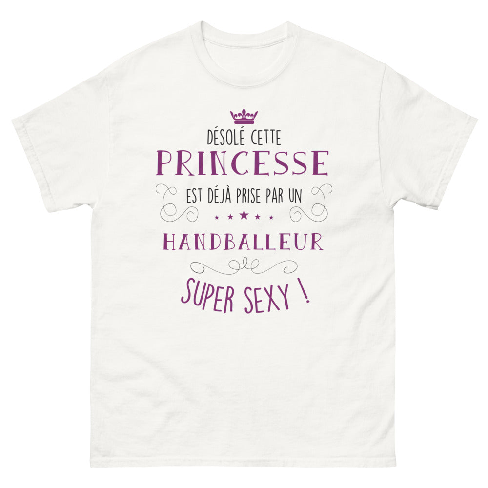 T-shirt handball blanc - princesse prise par un handballeur sexy