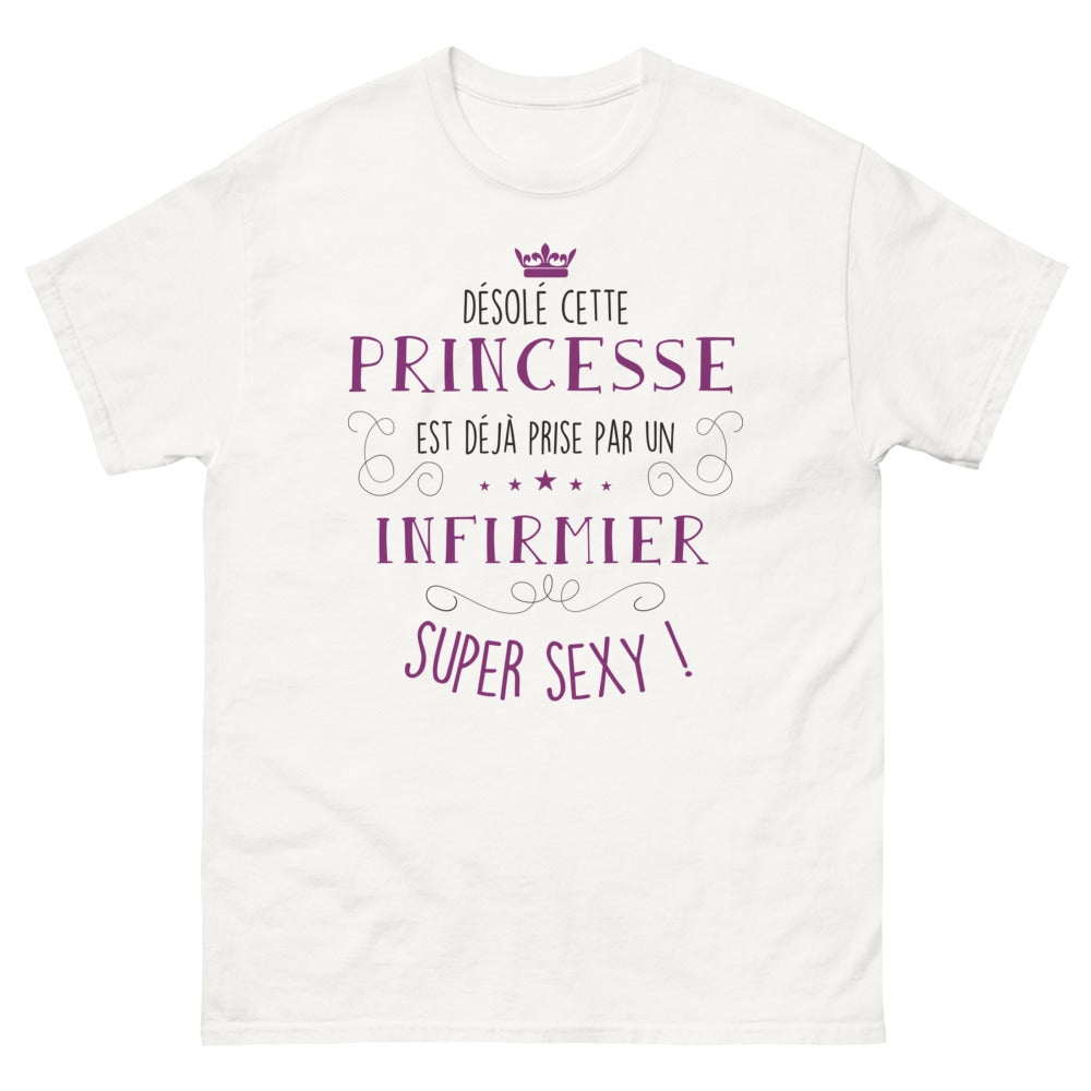 T-shirt infirmier blanc - Désolé, cette princesse est déjà prise