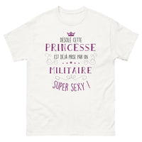 Thumbnail for T-shirt Militaire blanc - princesse déjà prise, super sexy