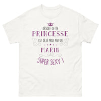 Thumbnail for T-shirt Marin blanc - Désolée, princesse prise par un marin