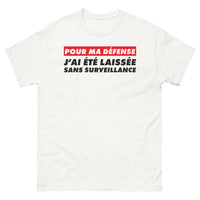 Thumbnail for T-shirt Pour ma défense blanc - pour ma défense, j'ai été laissée sans surveillance